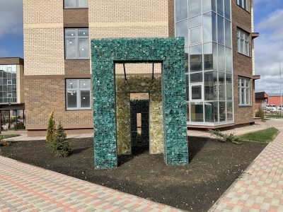 Ландшафтный дизайн с габионами и камнем Эрклёз в ЖК Притяжение, Анапа