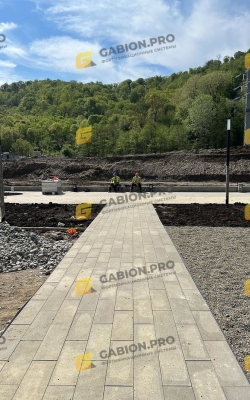 Укладка тротуарной плитки в ЖК "Флора" Кудепста, благоустройство территории